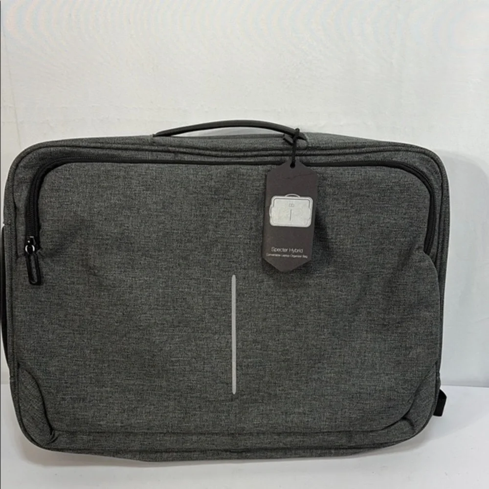NWT Gray Laptop convertible Bag with Modern Design and Reflective Detail
